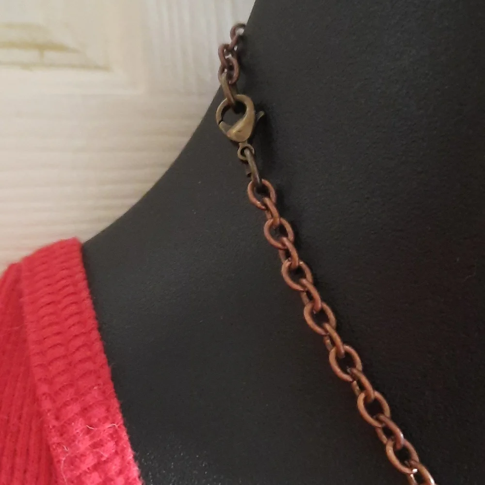 Steampunk Rose and Gears Double Strand Necklace Awesome look - Picture 4 of 4